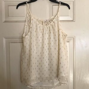 Charming Charlie gold detailed lace back top
